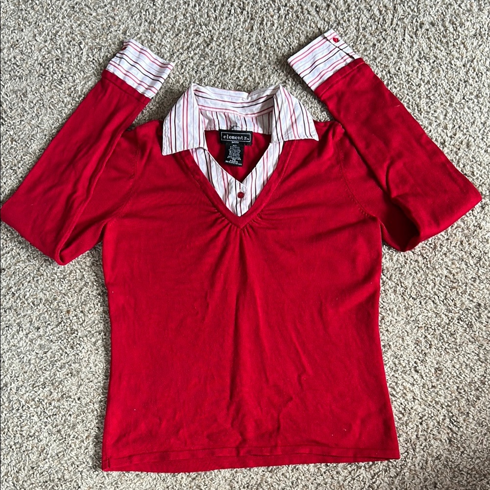 Y2K Vintage Elementz Collared Sweater